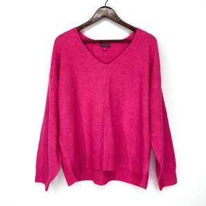 Vince Camuto Paradox Pink Confetti Knit Sweater Drop Sleeve V-Neck New Nwt